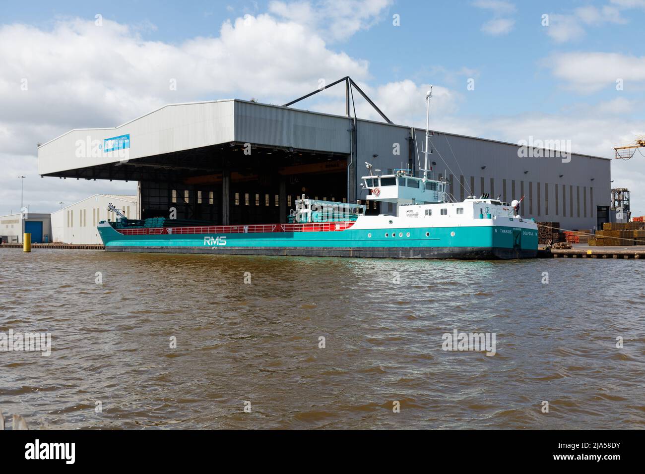 Cargo ships at Goole Docks Stock Photo