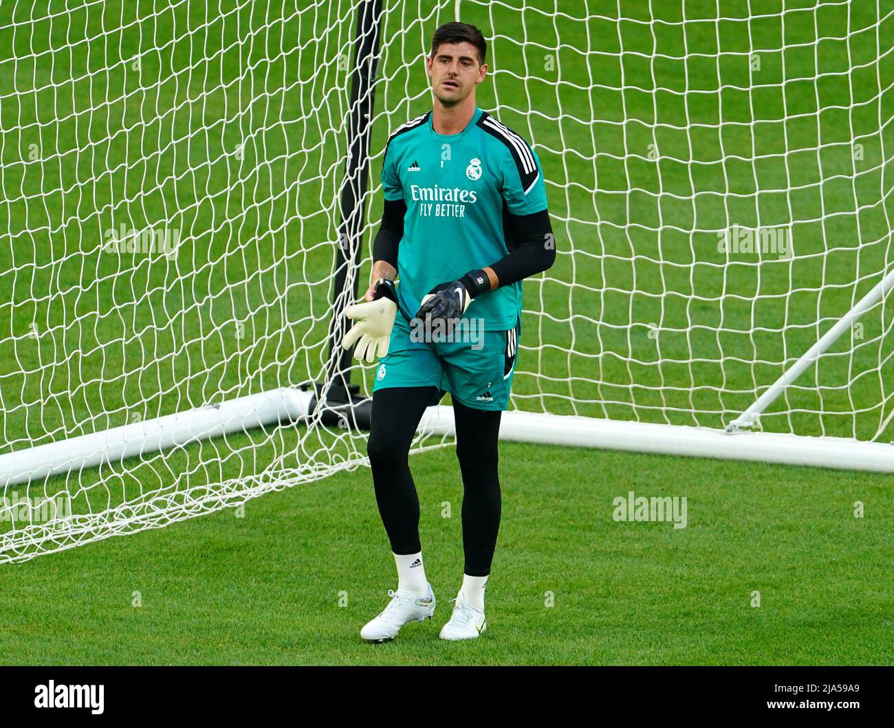Real Madrid goalkeeper Thibaut Courtois during a training session at Stade  de France ahead of the UEFA Champions League Final in Paris on Saturday.  Picture date: Friday May 27, 2022 Stock Photo - Alamy