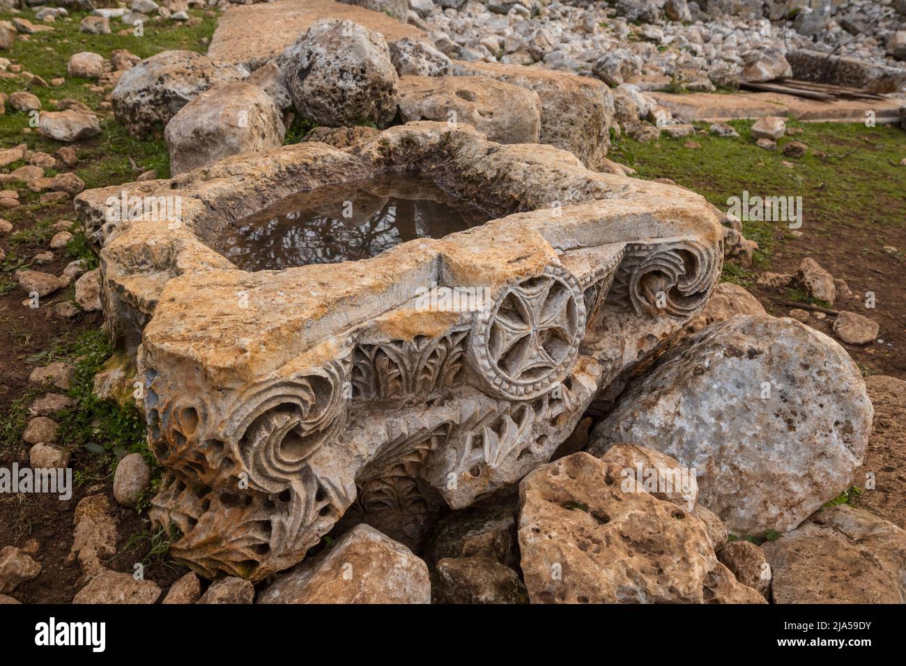 Famous historical Lycian ruins on the Lycian way, Turkey Stock Photo