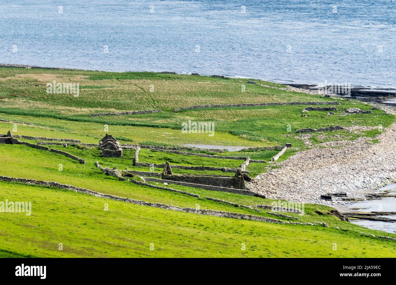 Derelict farm on the Isle of Rousay, Orkney Islands, Scotland. Stock Photo