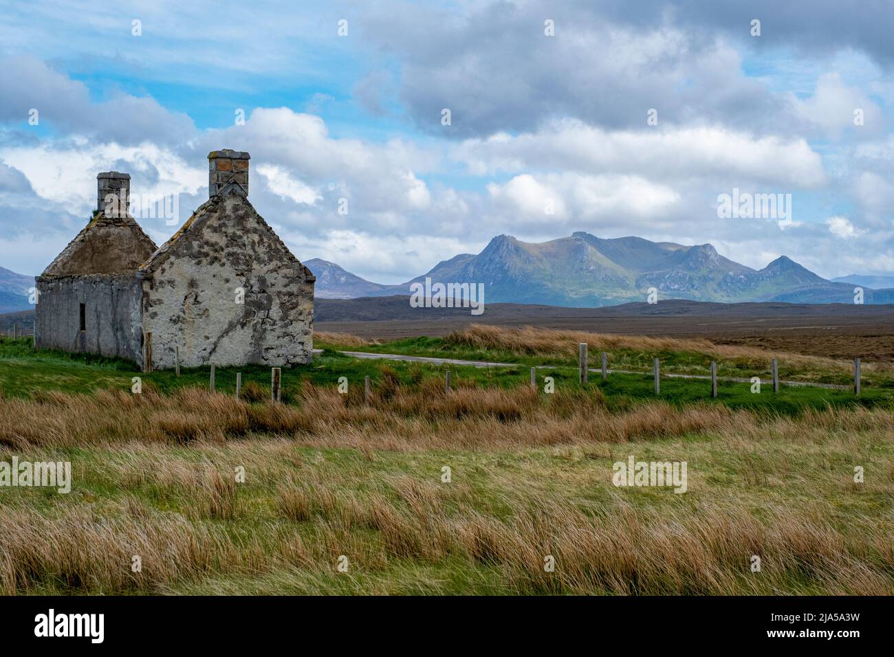 Moine House and Ben Loyal, Sutherland, Scotland Stock Photo