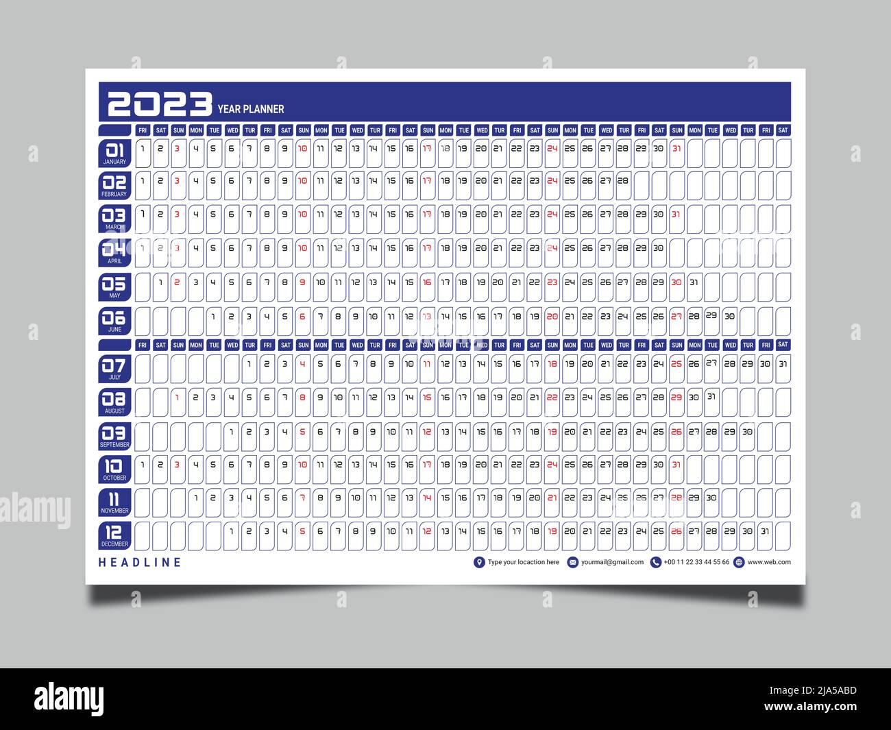 Wall planner 2023 Stock Vector Images Alamy