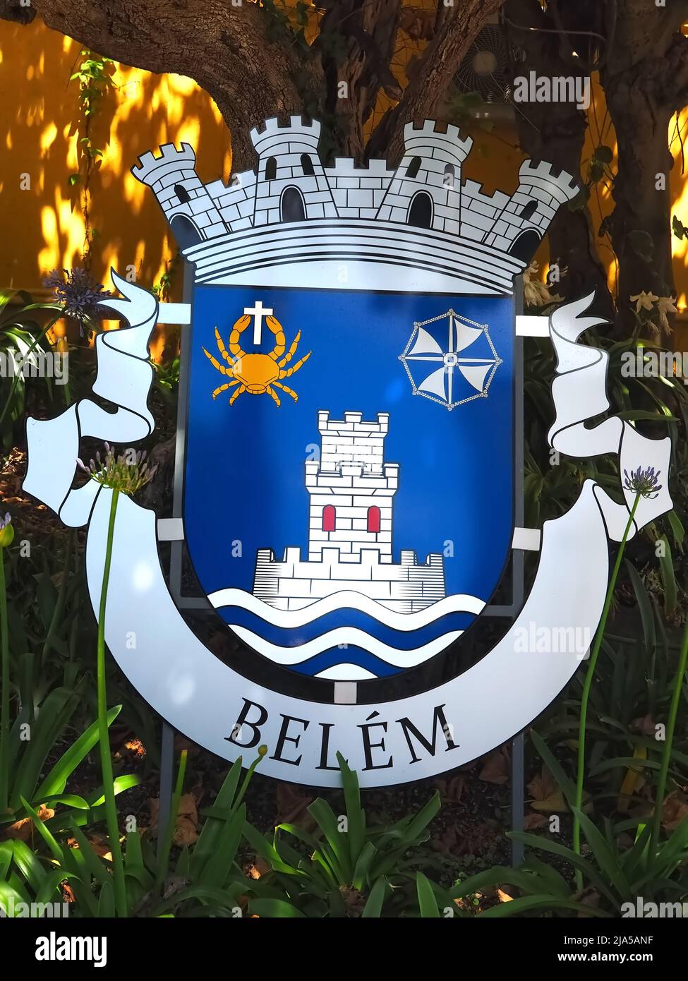 Coat of arms of Belem in Lisbon, Portugal Stock Photo