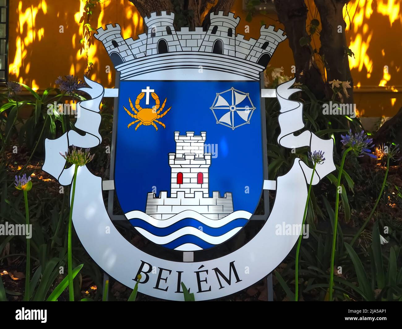 Coat of arms of Belem in Lisbon, Portugal Stock Photo