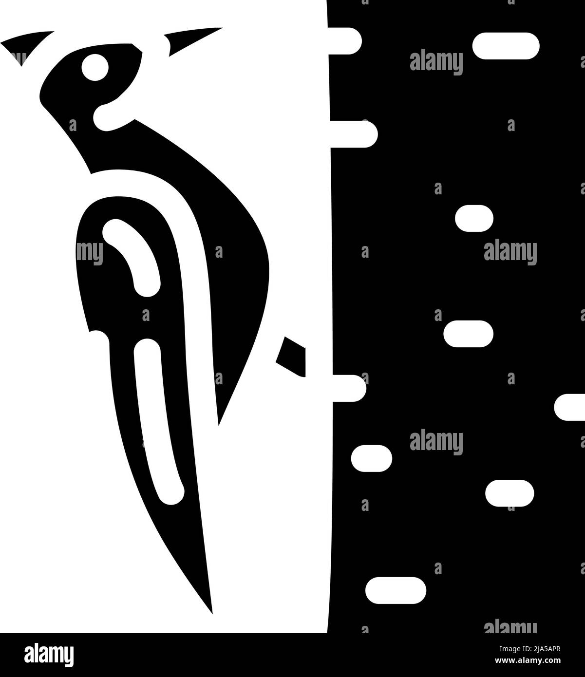 woodpecker bird glyph icon vector illustration Stock Vector