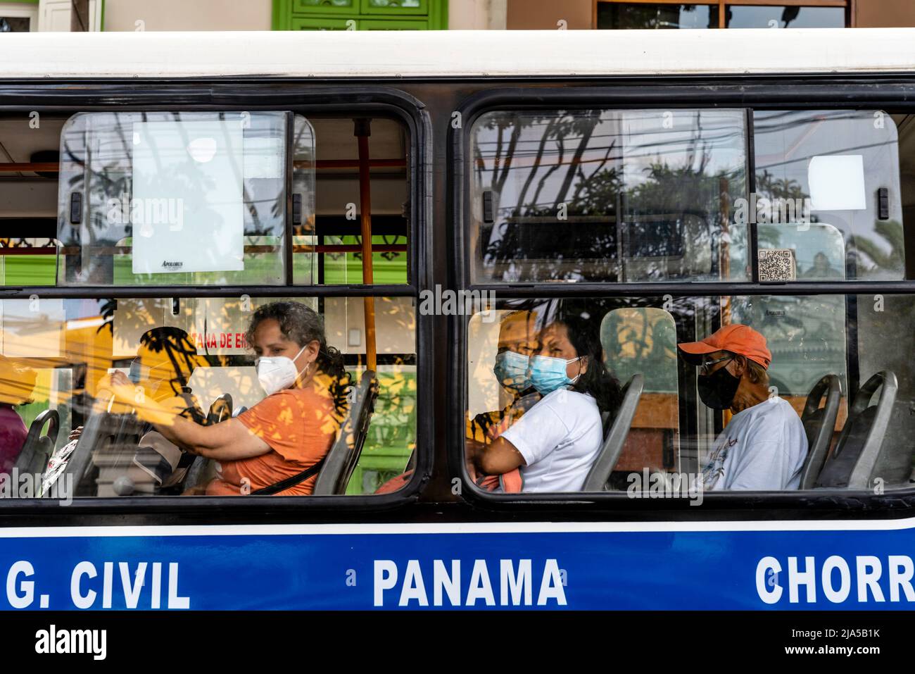 A Local Bus In The Barranco District of Lima, Peru. Stock Photo