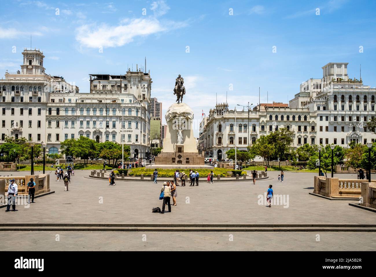 The Plaza San Martin, Central Lima, Lima, Peru. Stock Photo