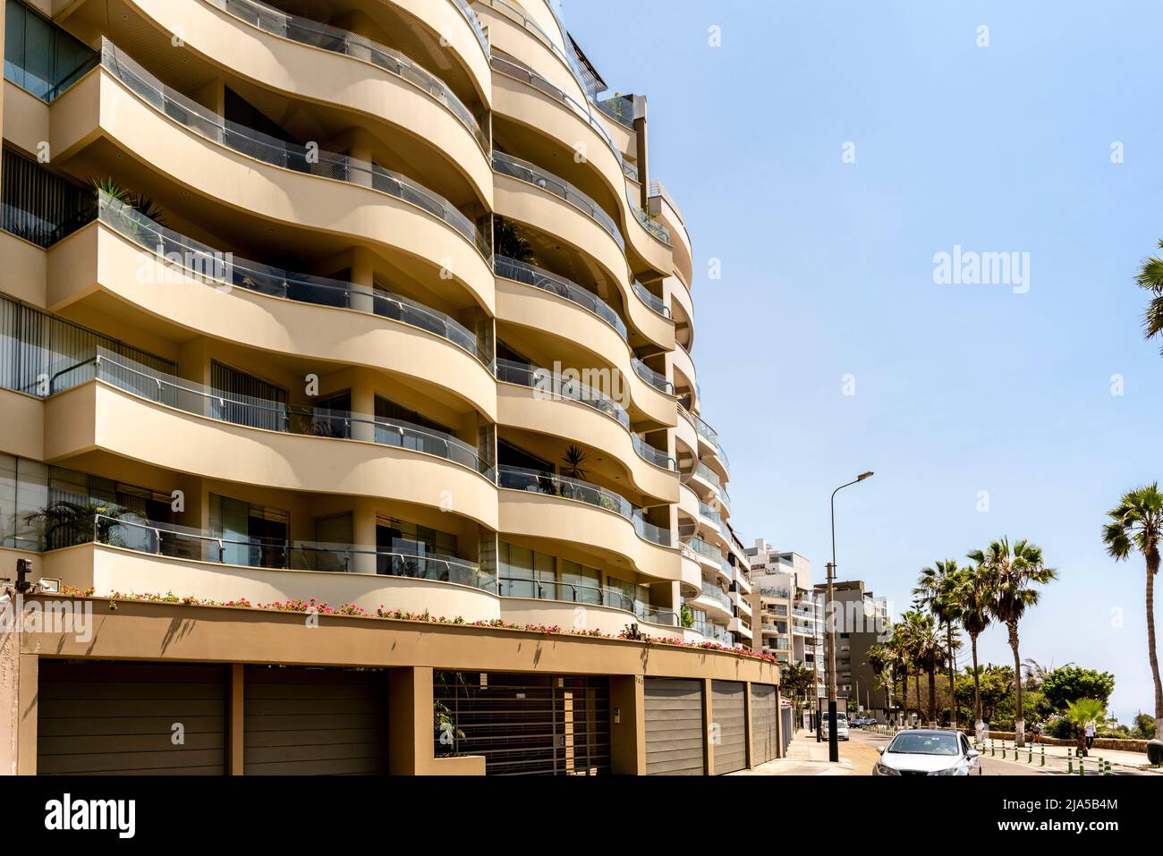 Ocean Facing Apartments In The Miraflores District Of Lima, Peru. Stock Photo