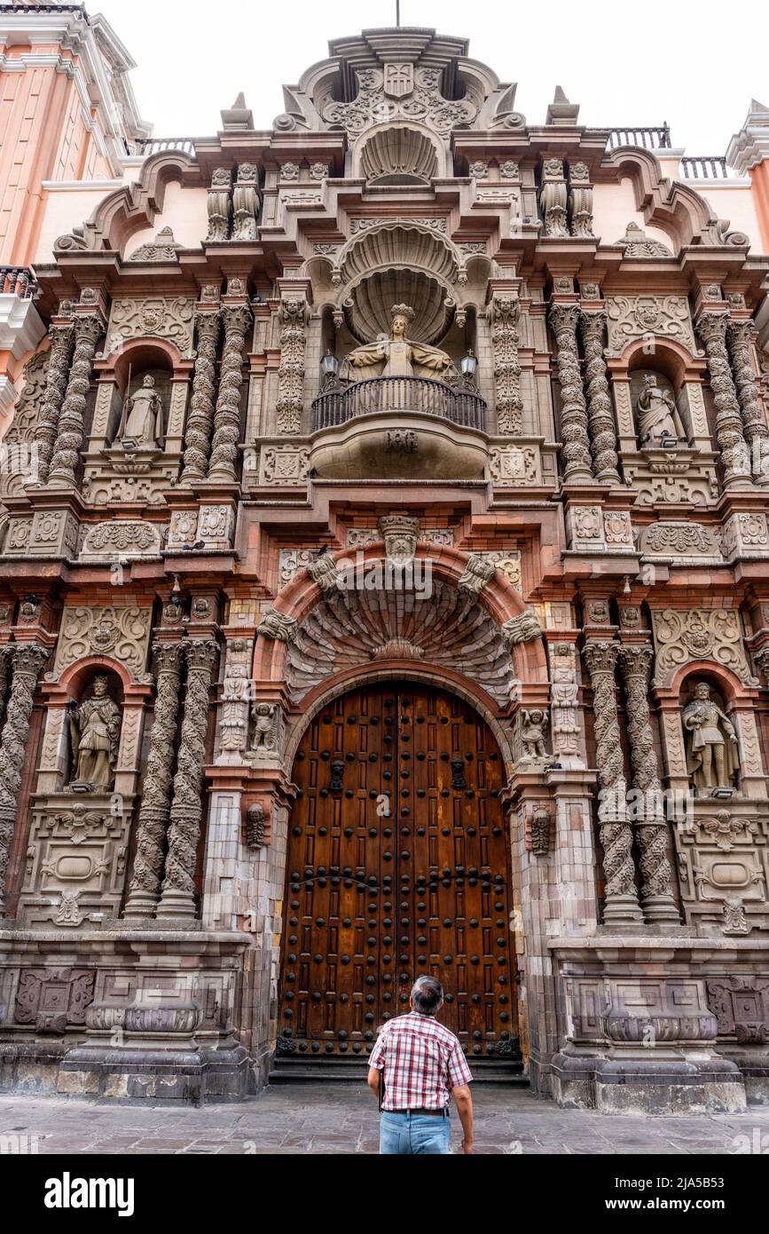 The Minor Basilica and Convent of Nuestra Señora de la Merced, central Lima, Peru. Stock Photo