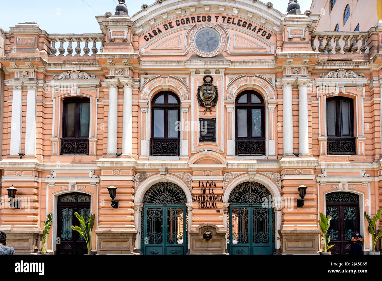 The Casa de Correos y Telegrafos (The Central Post Office) near Plaza De Armas, Lima, Peru. Stock Photo