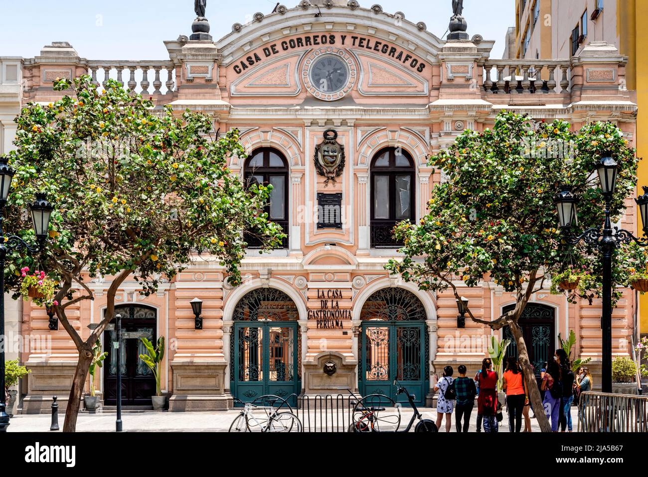 The Casa de Correos y Telegrafos (The Central Post Office) near Plaza De Armas, Lima, Peru. Stock Photo