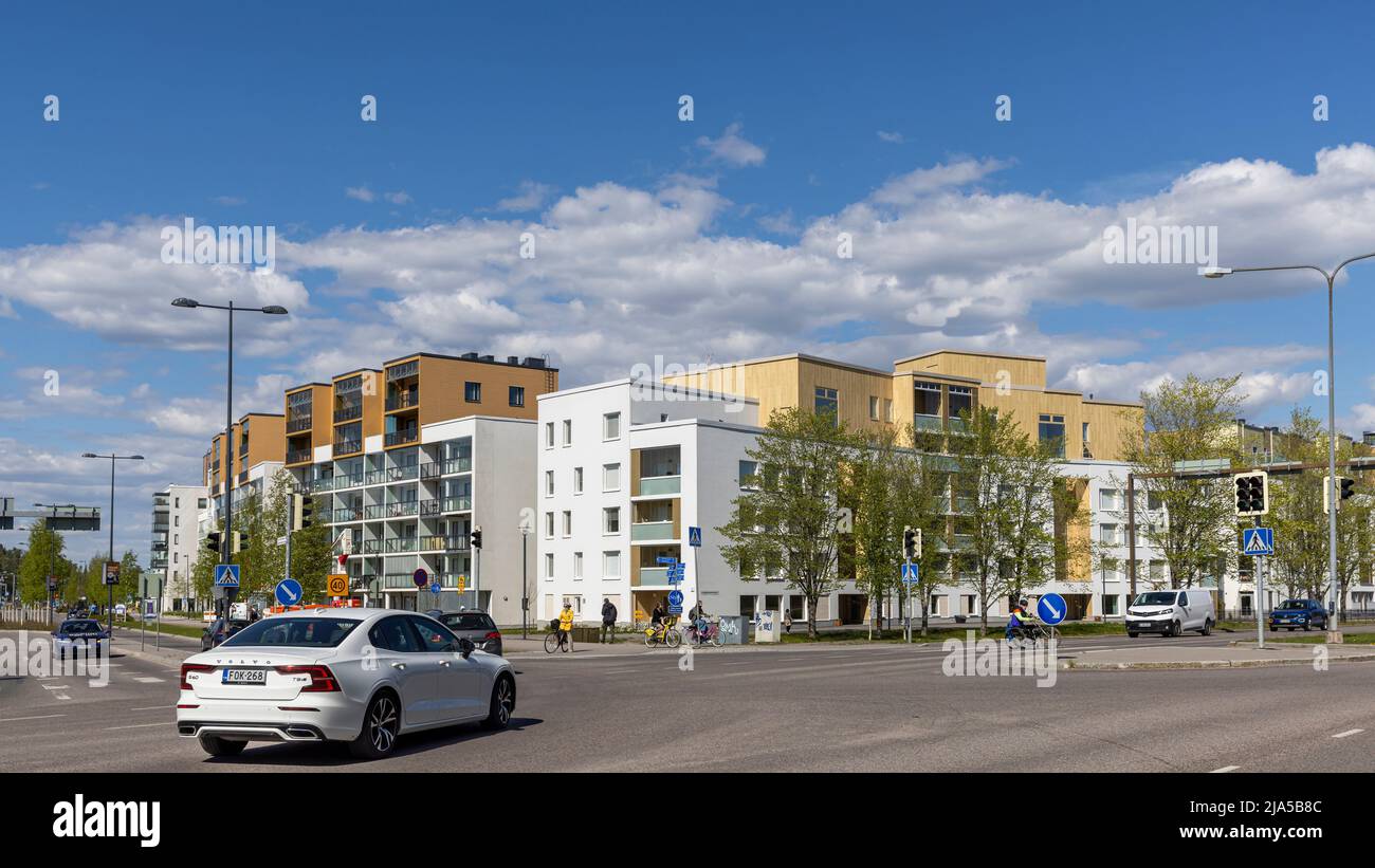 Modern Scandinavian residential buildings in Espoo on a bright summer ... - Scandinavian Apartment Rentals In Espoo With Natural Scenery Nearby