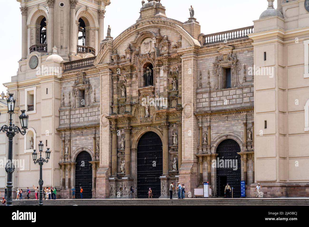 Lima Cathedral, Plaza De Armas, Lima, Peru. Stock Photo