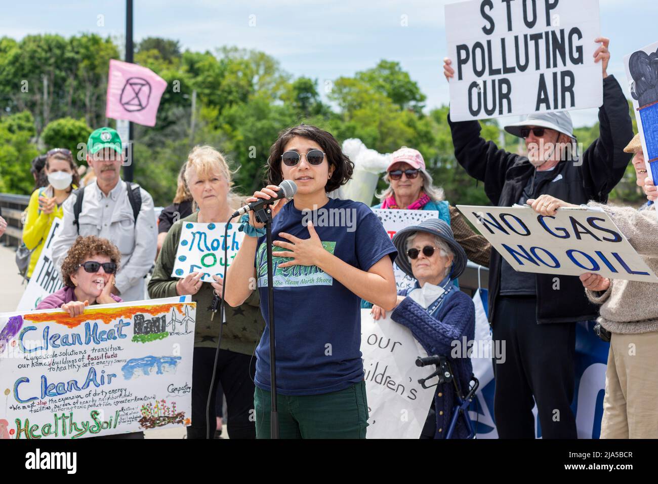 May 26, 2022. Danvers, MA. Residents and advocates from Breathe Clean