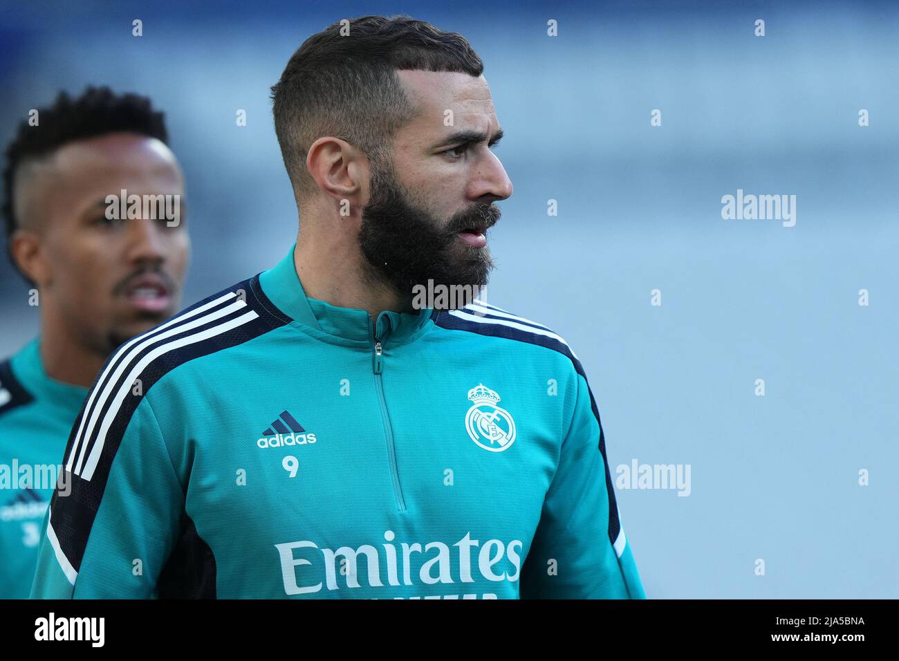 Saint Denis, France. 27th May, 2022. Karim Benzema of Real Madrid CF during  training session at Stade de France on May 27, 2022 in Paris, France.  Liverpool will face Real Madrid in