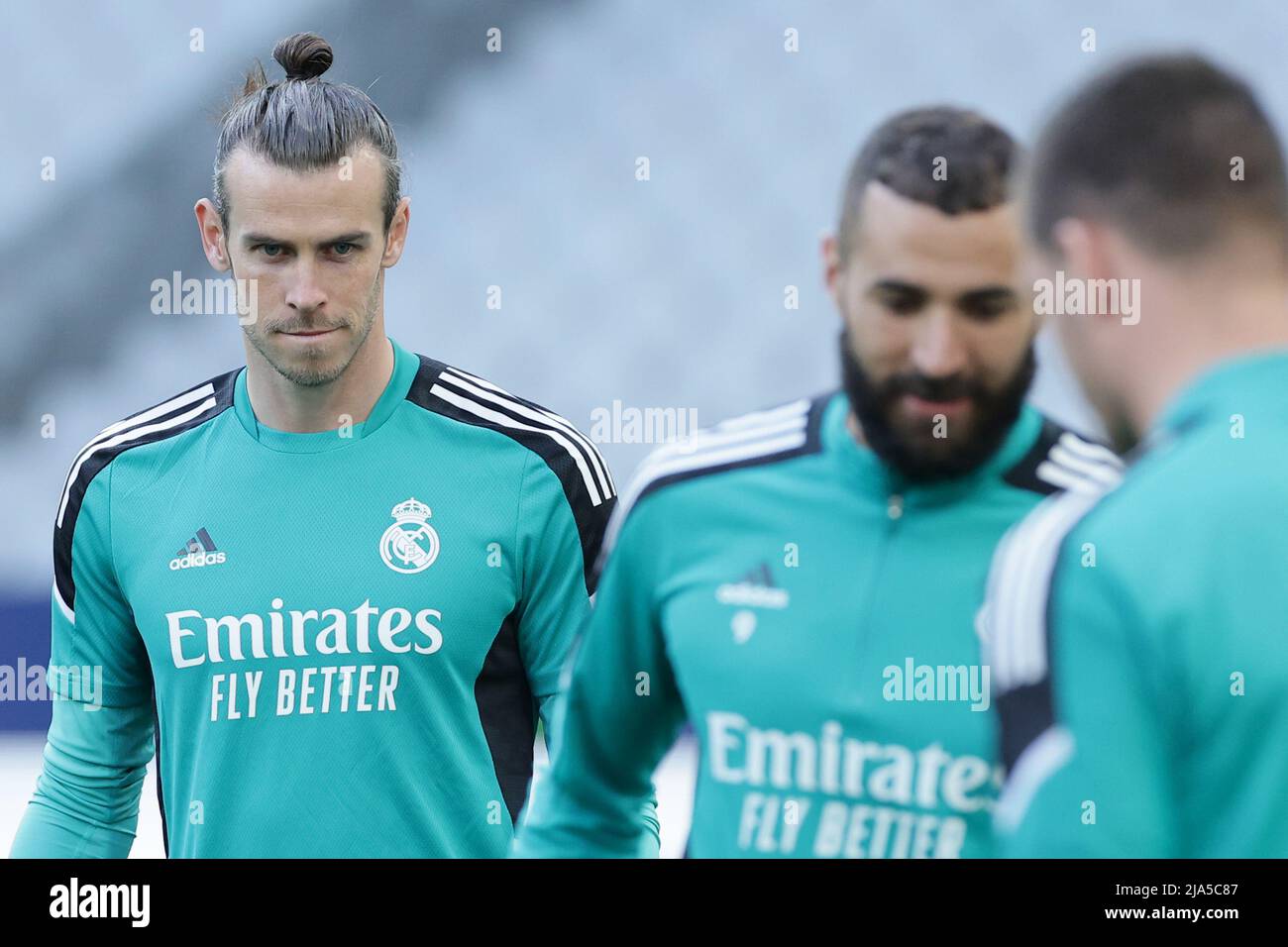 Gareth Bale of Real Madrid during the training session ahead of the Champions League 2021/2022 Final football match between Liverpool and Real Madrid at Stade de France in Saint Denis - Paris (France), May 27th, 2022. Photo Cesare Purini/Insidefoto Credit: insidefoto srl/Alamy Live News Stock Photo