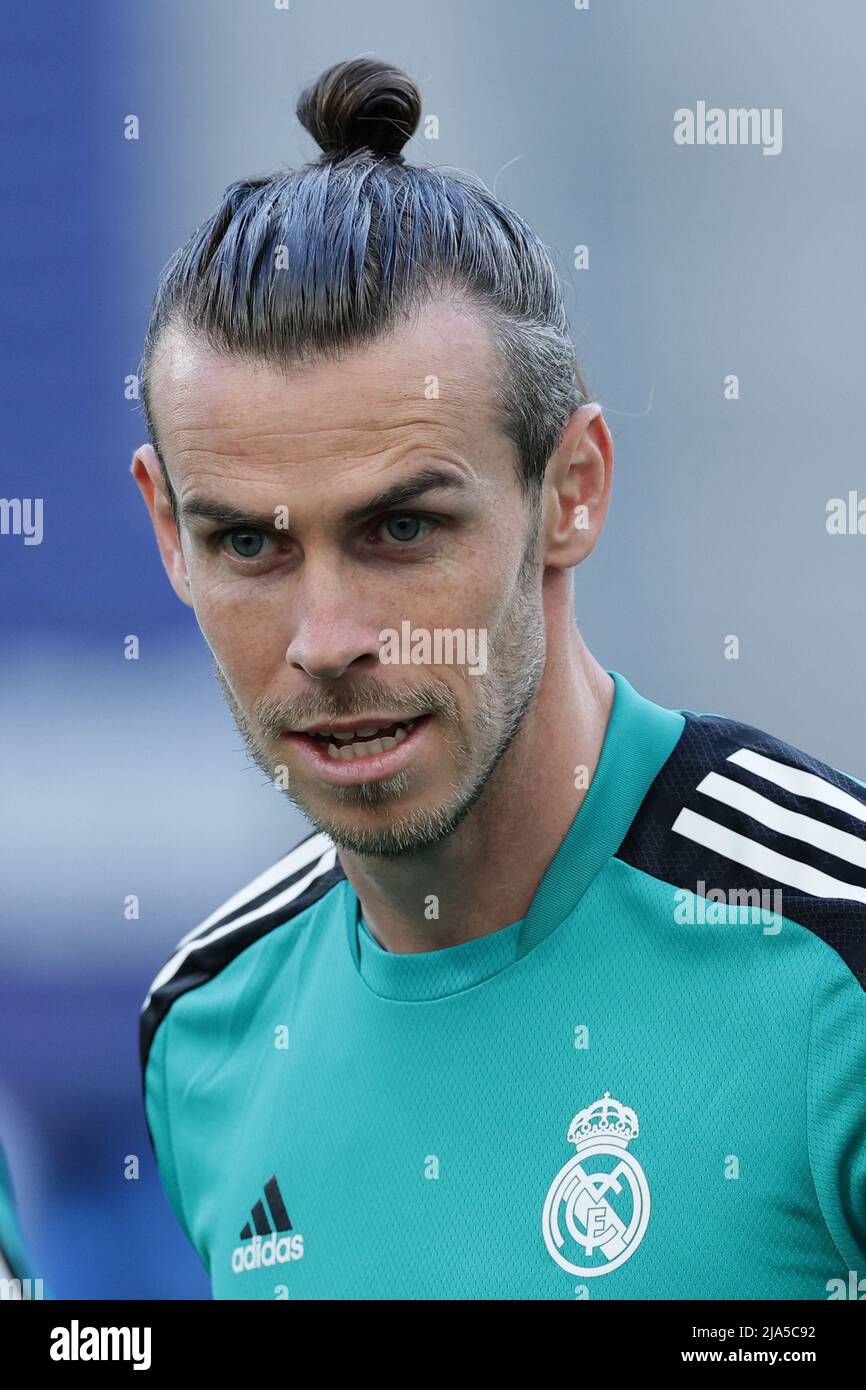 Gareth Bale of Real Madrid during the training session ahead of the Champions League 2021/2022 Final football match between Liverpool and Real Madrid at Stade de France in Saint Denis - Paris (France), May 27th, 2022. Photo Cesare Purini/Insidefoto Credit: insidefoto srl/Alamy Live News Stock Photo