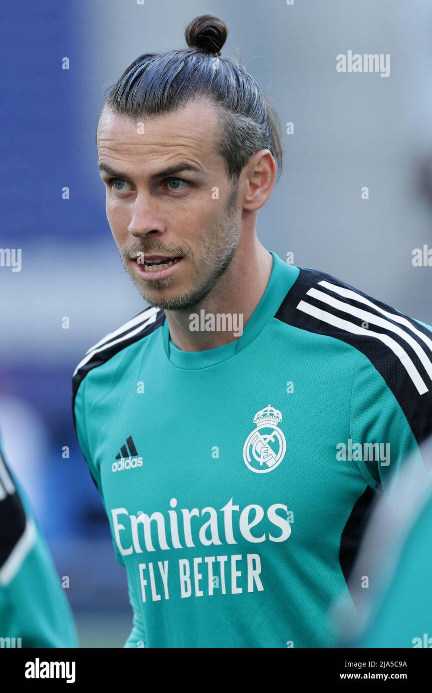 Gareth Bale of Real Madrid during the training session ahead of the Champions League 2021/2022 Final football match between Liverpool and Real Madrid at Stade de France in Saint Denis - Paris (France), May 27th, 2022. Photo Cesare Purini/Insidefoto Credit: insidefoto srl/Alamy Live News Stock Photo