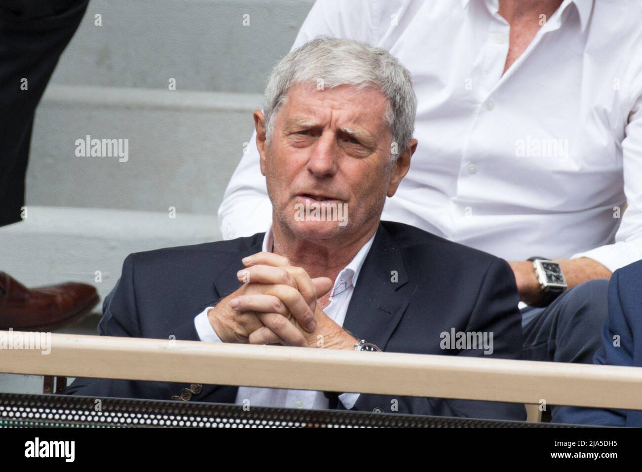 Paris, France. 27th May 2022. Jean-Michel Larque in the stands during  French Open Roland Garros 2022 on May 27, 2022 in Paris, France. Photo by  Nasser Berzane/ABACAPRESS.COM Credit: Abaca Press/Alamy Live News