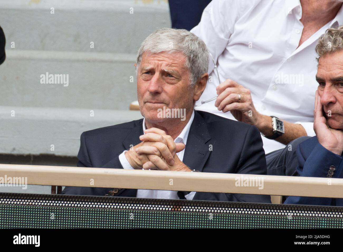 Paris, France. 27th May 2022. Jean-Michel Larque in the stands during  French Open Roland Garros 2022 on May 27, 2022 in Paris, France. Photo by  Nasser Berzane/ABACAPRESS.COM Credit: Abaca Press/Alamy Live News