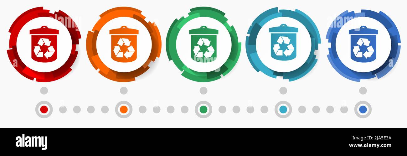 Rubbish Bins for Recycling Different Types of Waste. Garbage Containers  Vector Infographics Stock Vector - Illustration of metal, infographics:  135929020