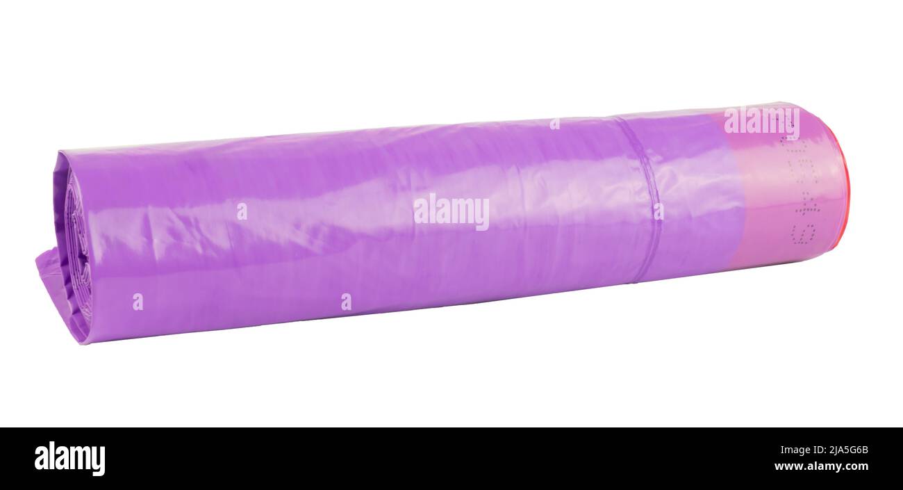 https://c8.alamy.com/comp/2JA5G6B/purple-garbage-bag-roll-plastic-isolated-on-white-background-2JA5G6B.jpg