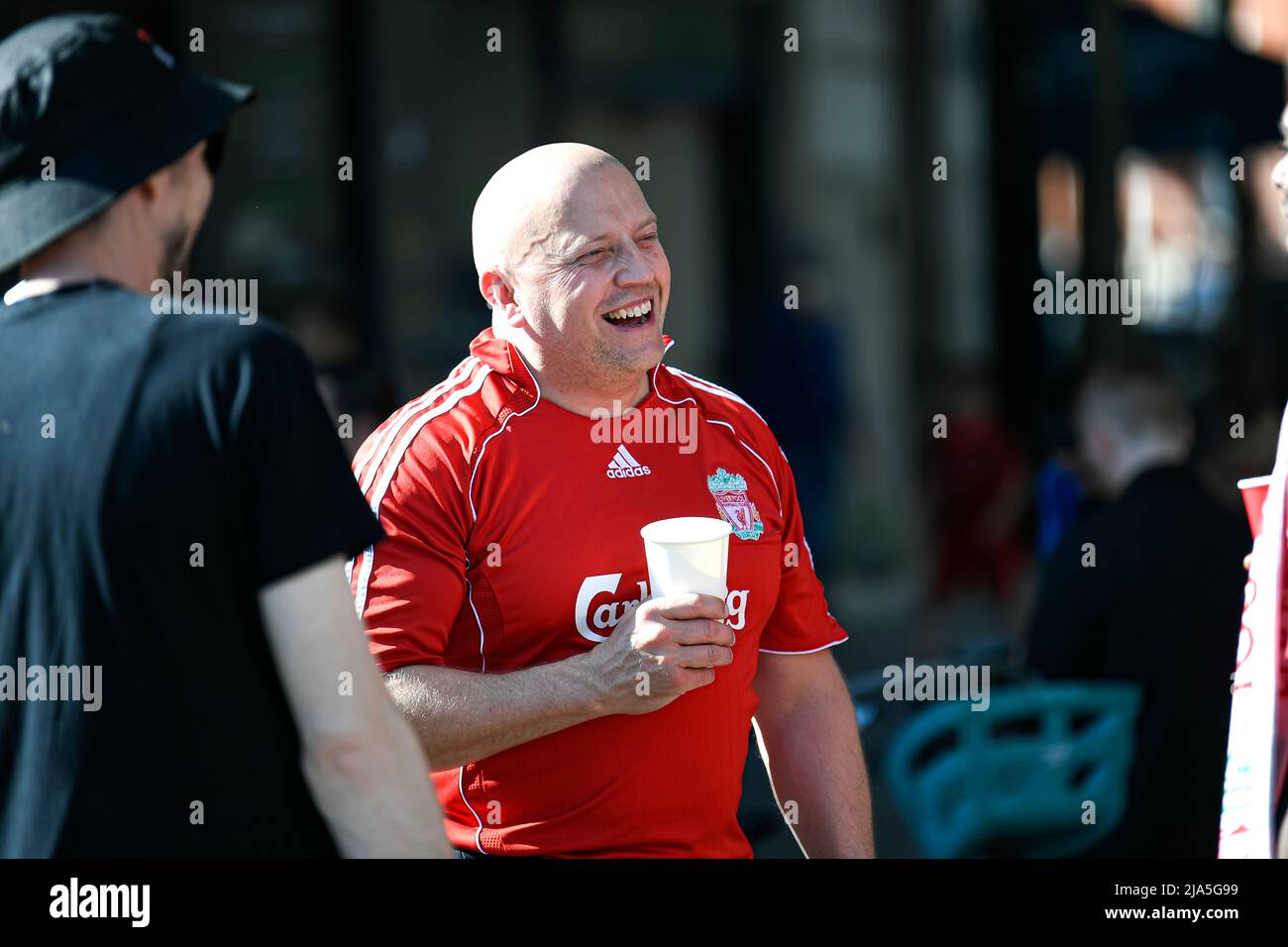 Paris, France. 27th May 2022. Football fans (supporters) of Liverpool