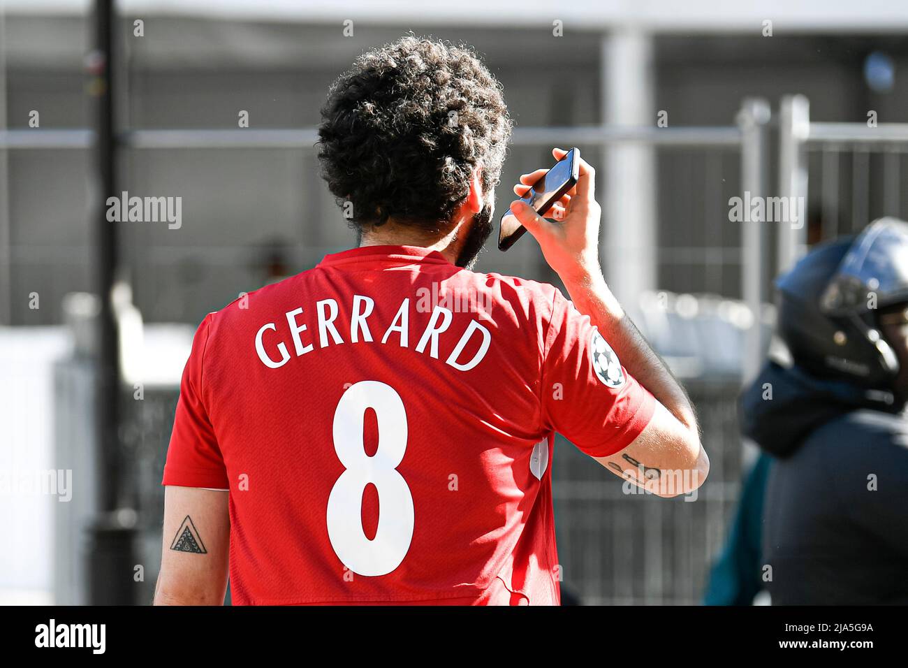 Paris, France. 27th May 2022. Football fans (supporters) of Liverpool