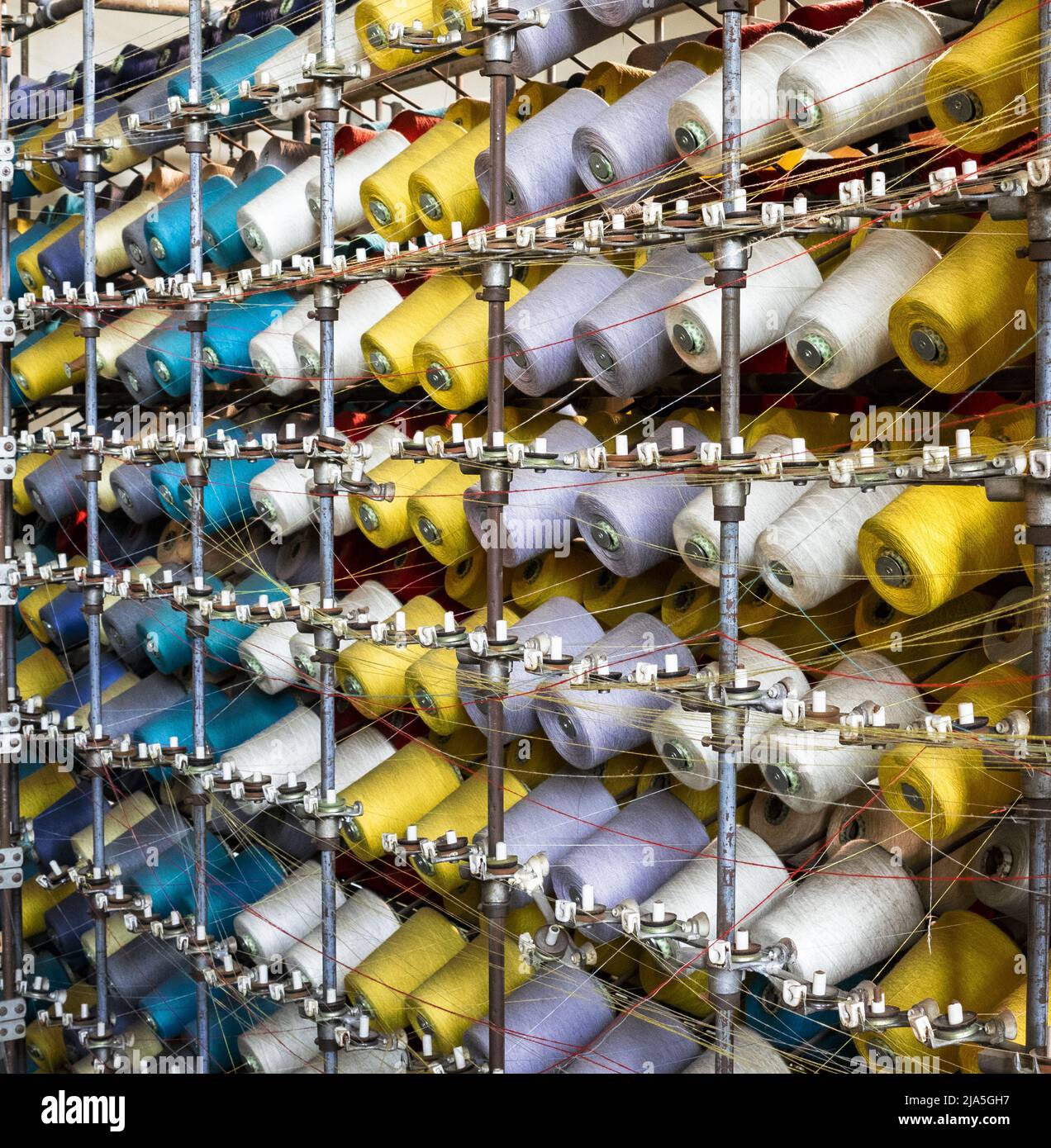 processing of colored cotton in weaving industry Stock Photo Alamy