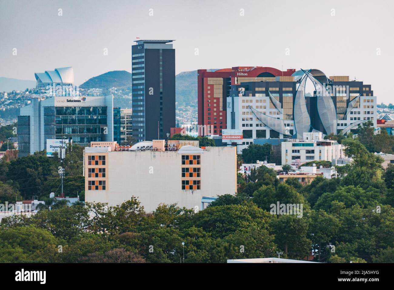 the building skyline near Expo Guadalajara, in the Verde Valle