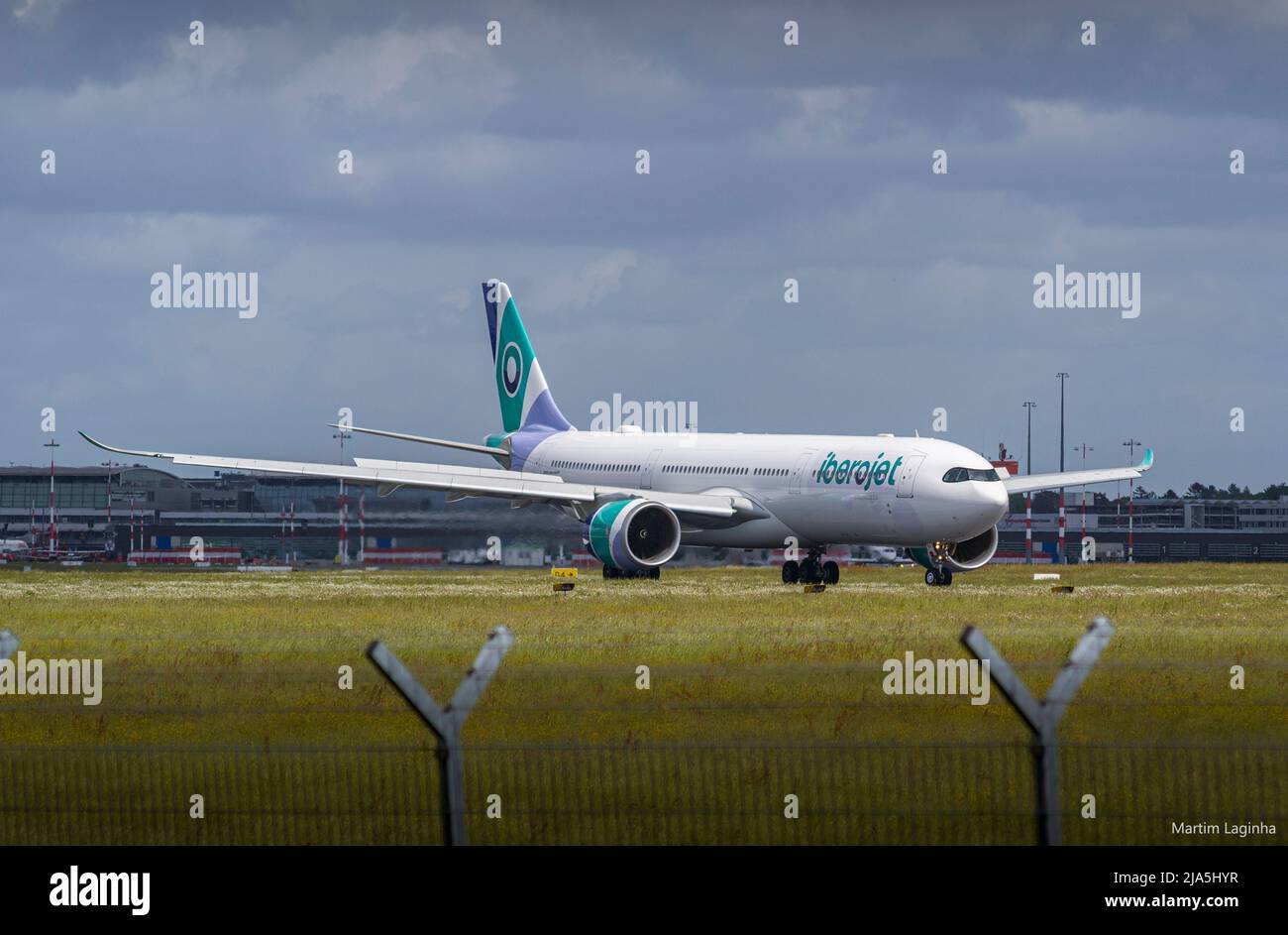 A330-900 neo landing at Hamburg airport Stock Photo