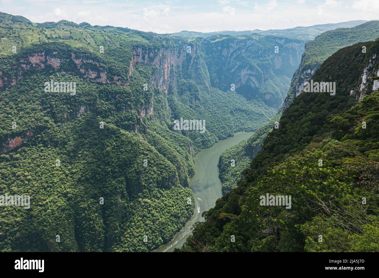 boats carry tourists up and down the Grijalva River through Sumidero