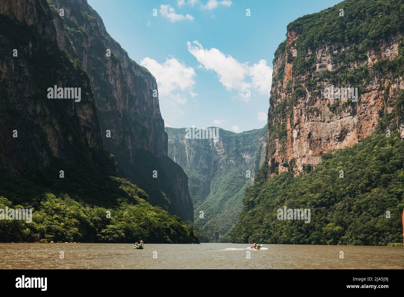 inside the Sumidero Canyon, a deep natural canyon popular with tourists