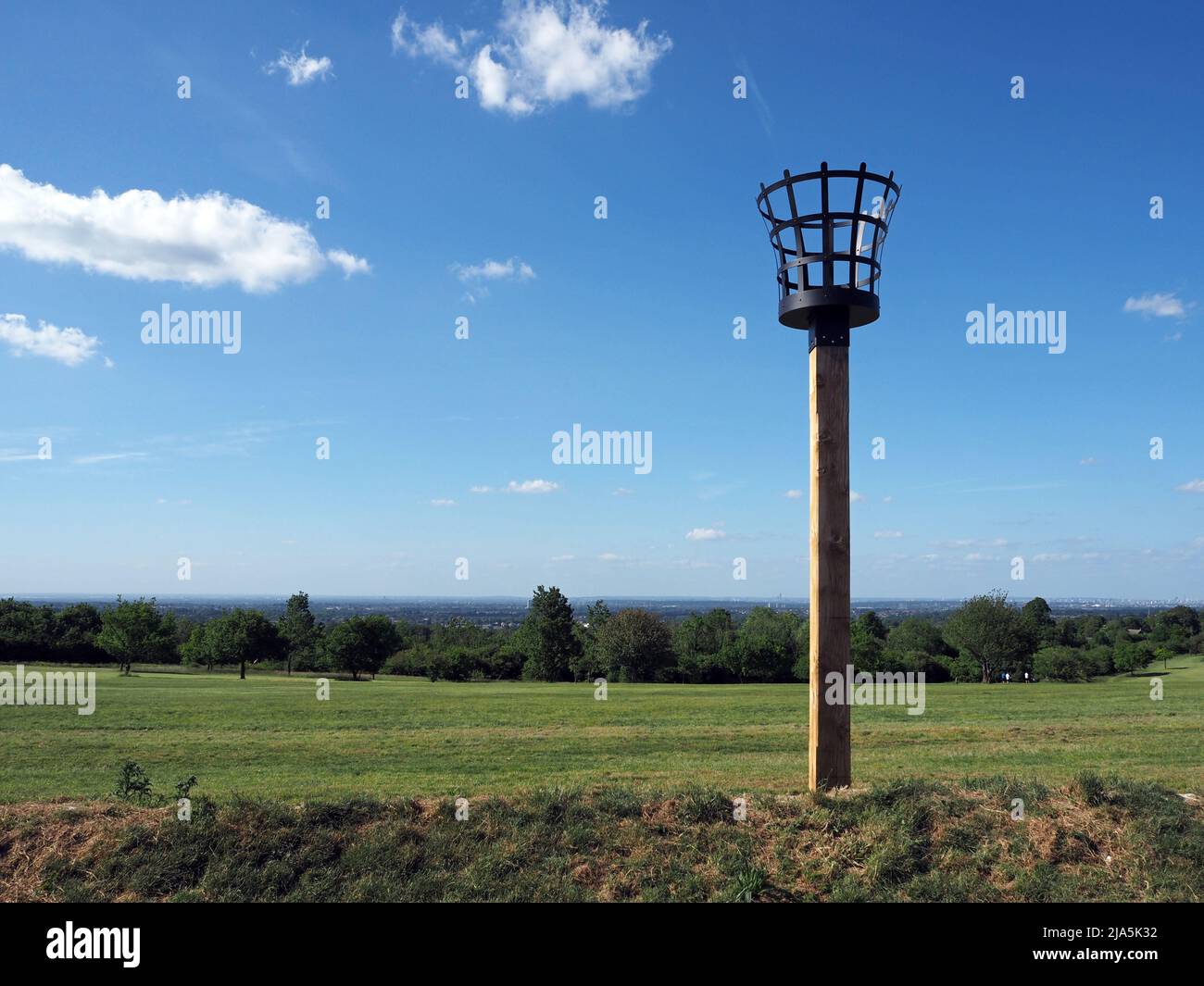 Beacon on Epsom Downs erected especially for the Queens Diamond Jubilee celebrations 2022 Stock Photo