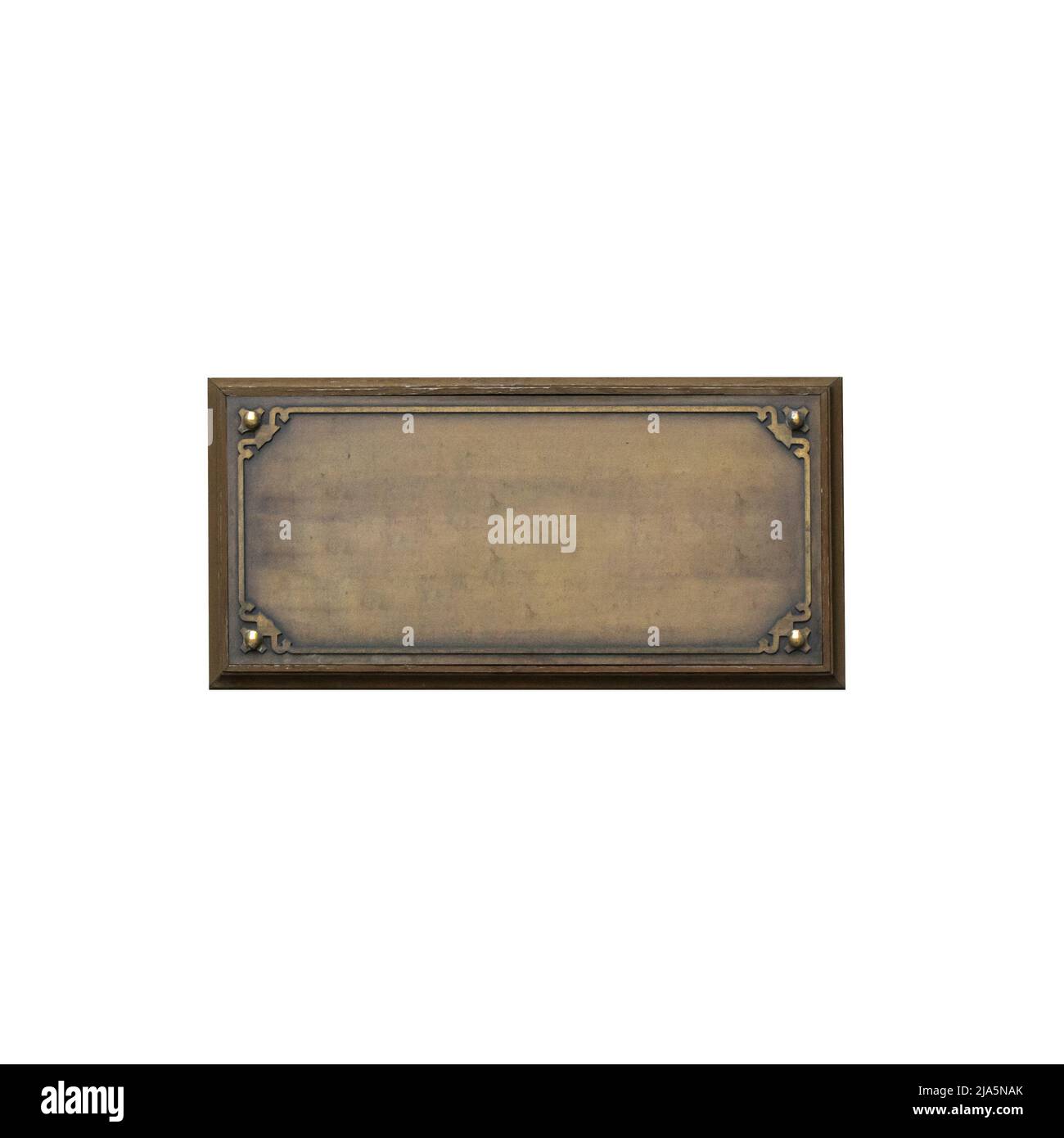 Rectangular iron plate for copy space and text. isolated Stock Photo