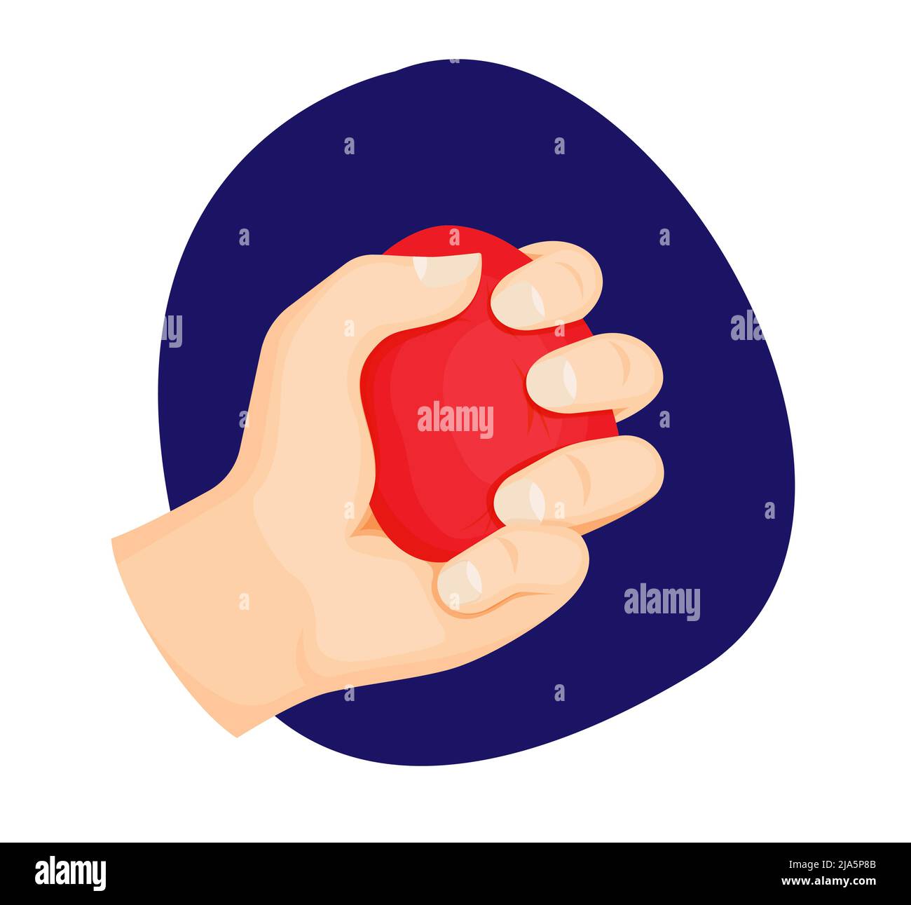 Managing Stress using Squeeze Ball - Stock Illustration as EPS 10 File Stock Vector