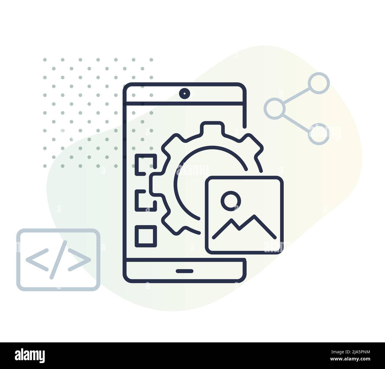 Mobile Application Development - Illustration  as EPS 10 File Stock Vector