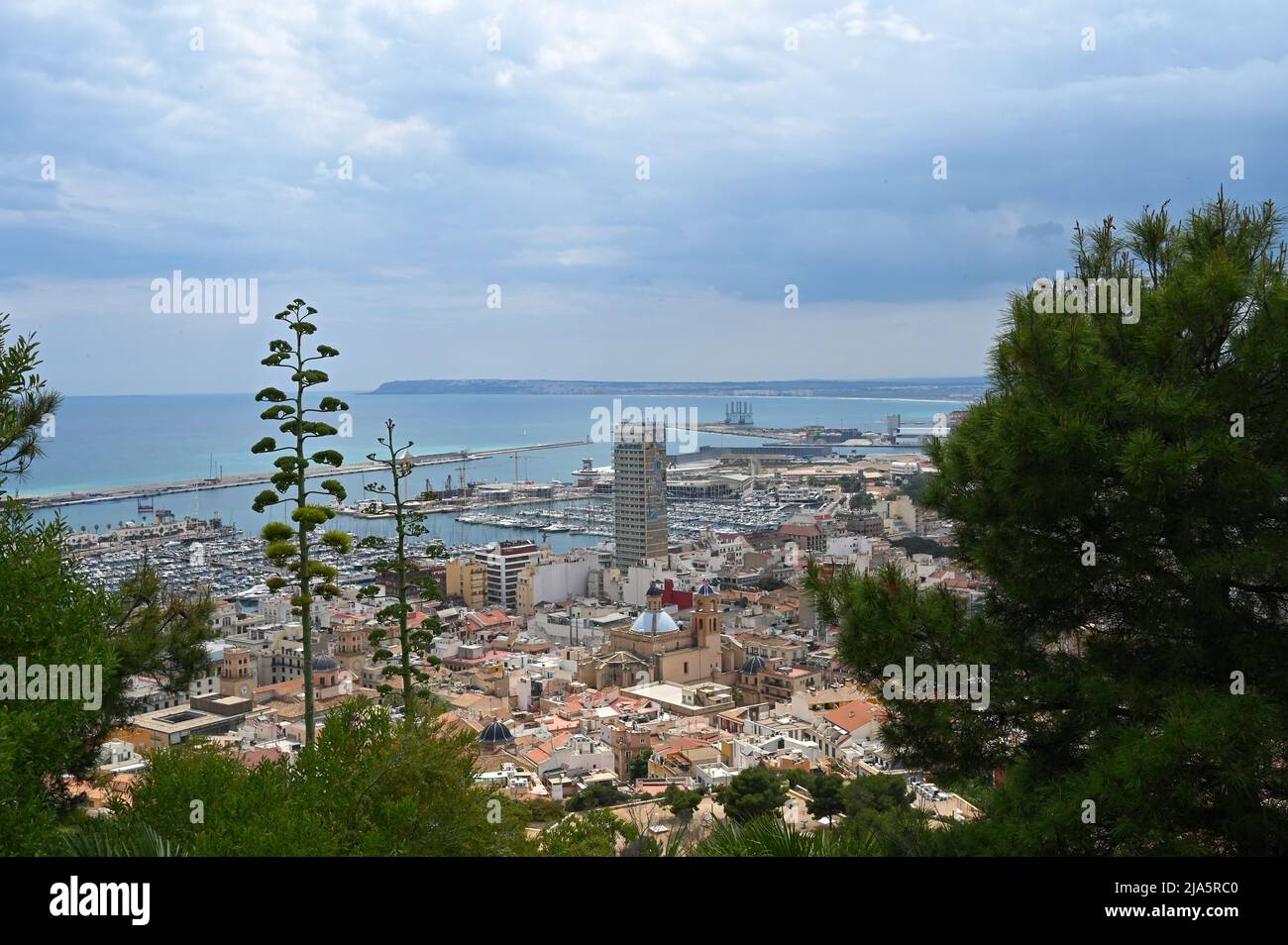 View of Alicante from Santa Barbara Castle, Costa Blanca, Spain Stock Photo