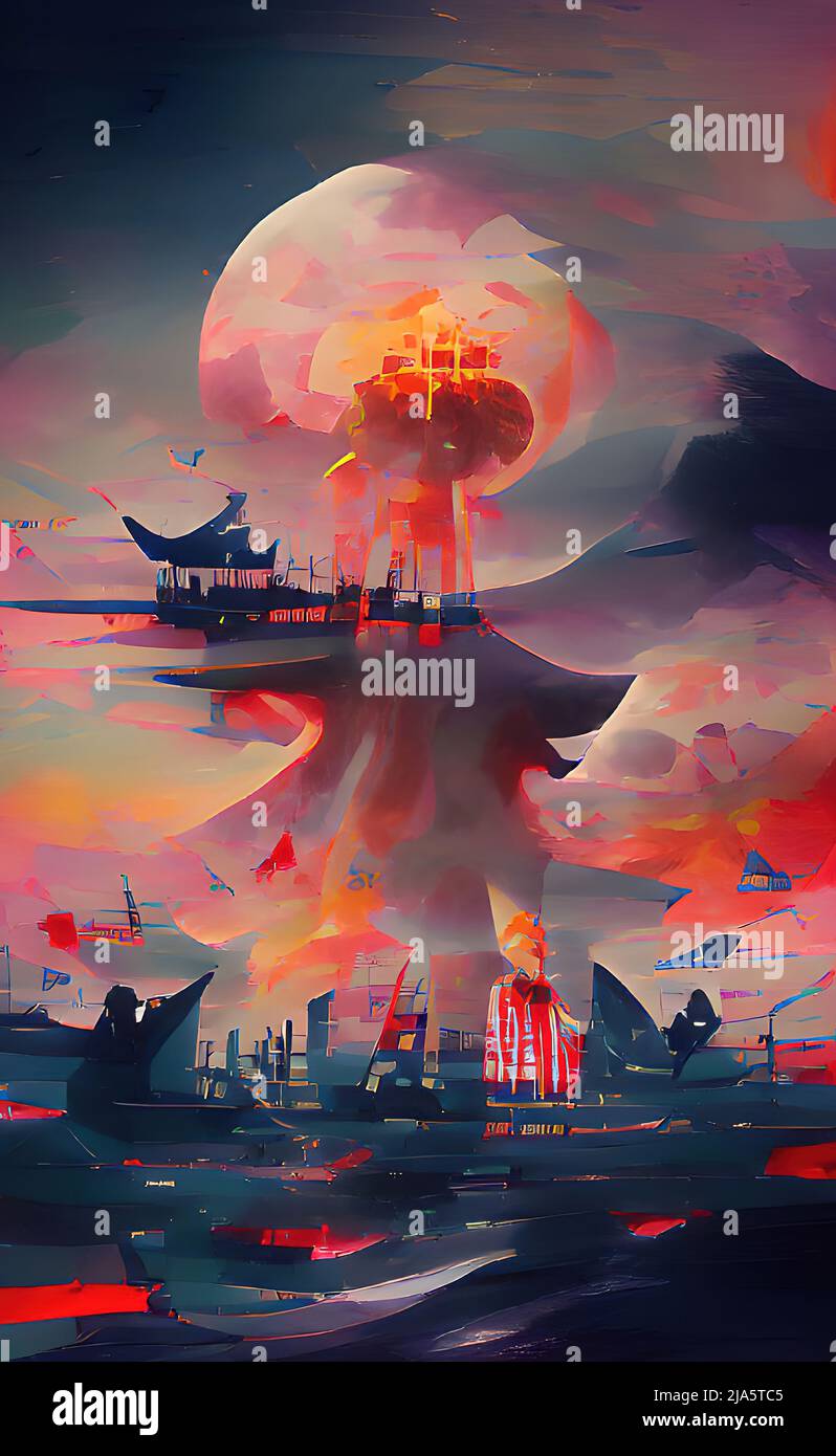 Abstract digital illustration; inspired by the current war Stock Photo ...