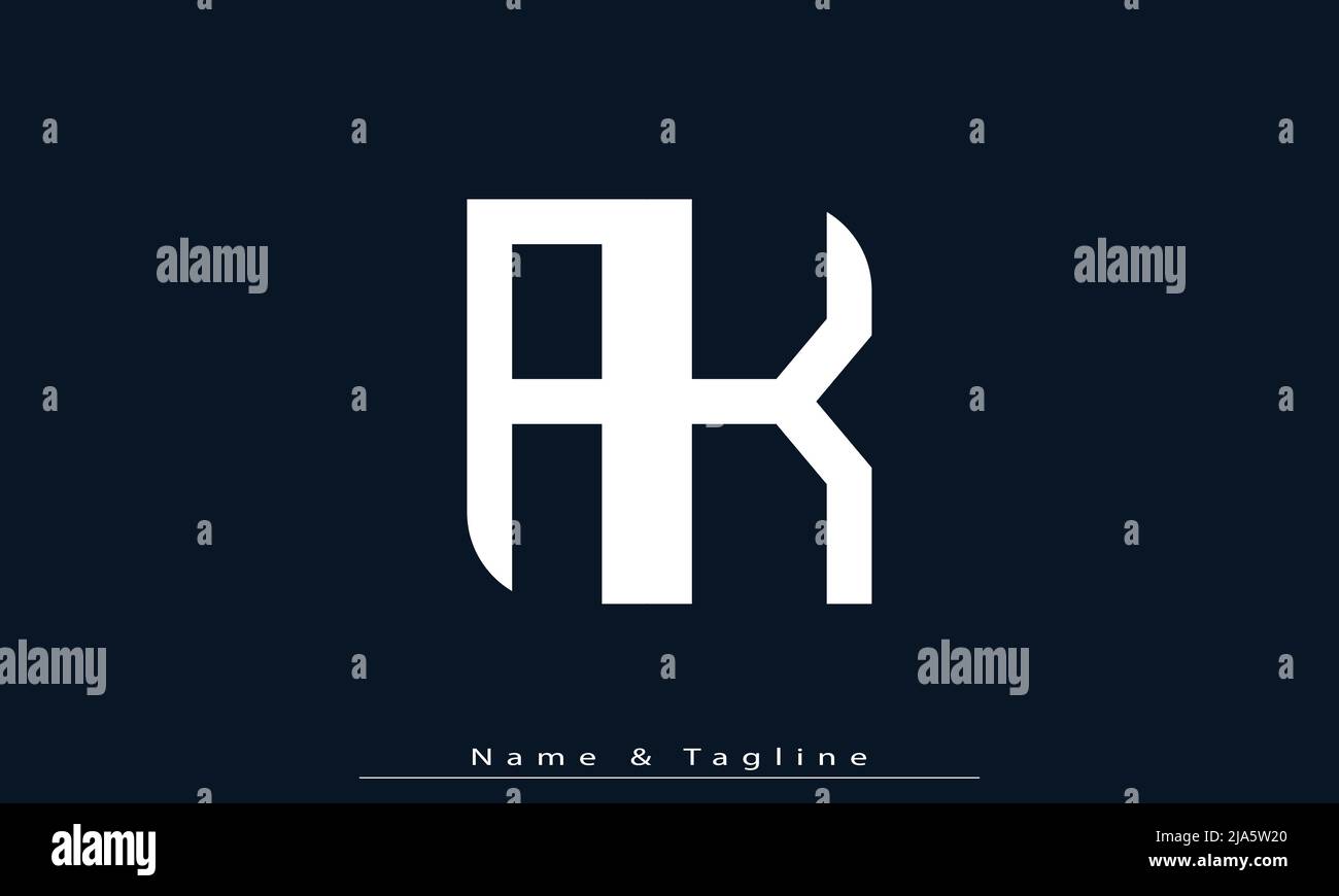 Alphabet letters Initials Monogram logo AK, KA Stock Vector