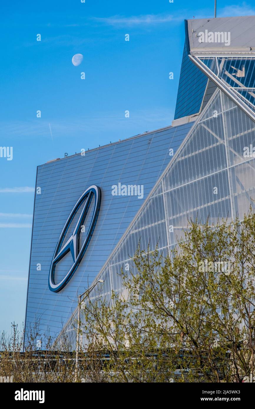 Logo on Mercedes Stadium Stock Photo - Alamy