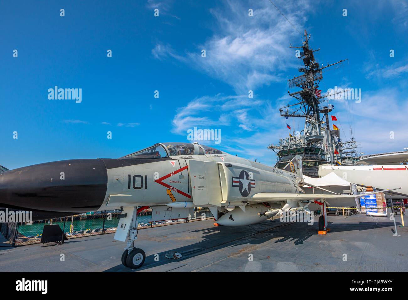 San Diego, United States - JULY 2018: McDonnell Douglas F-4 Phantom II. American supersonic jet interceptor and fighter-bomber of 1960s in Aviation Stock Photo