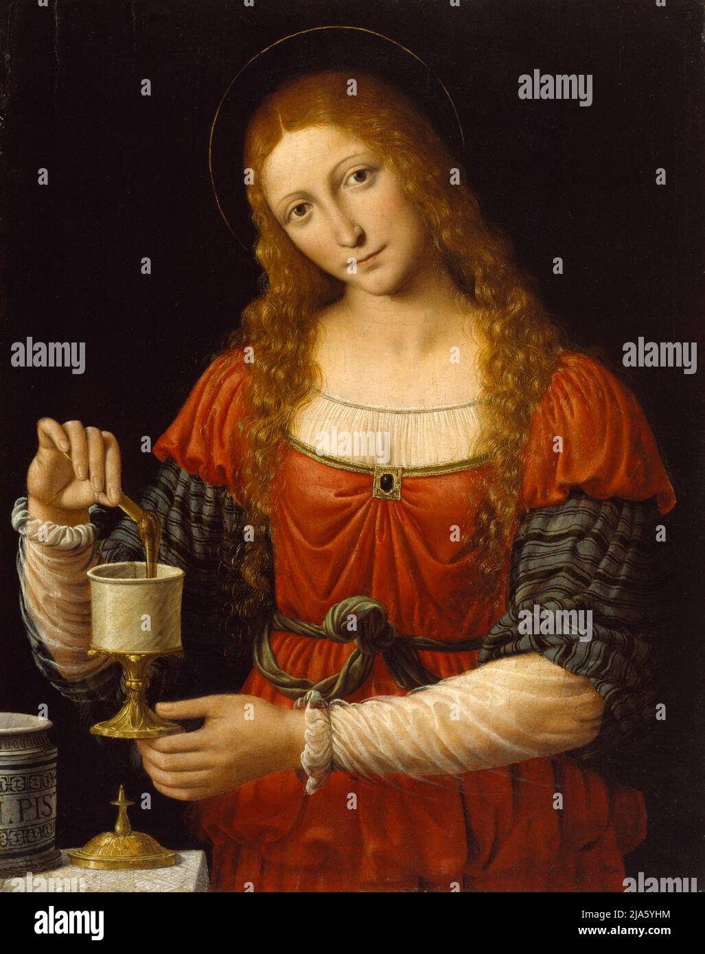 Mary Magdalene by Andrea Solari, showing her as a myrrhbearer Stock Photo