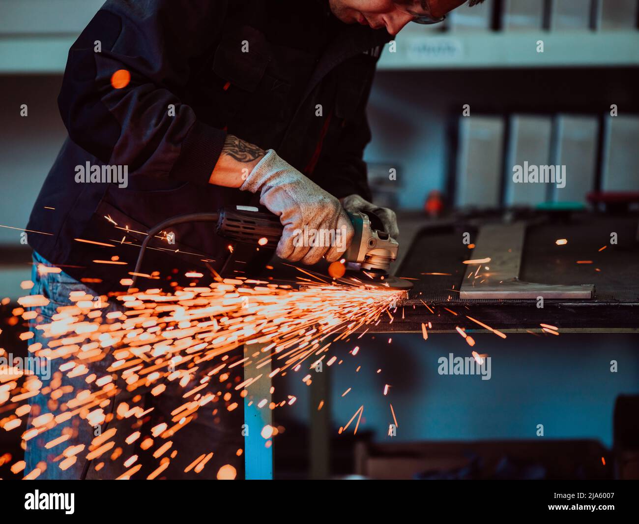 Heavy Industry Engineering Factory Interior with Industrial Worker