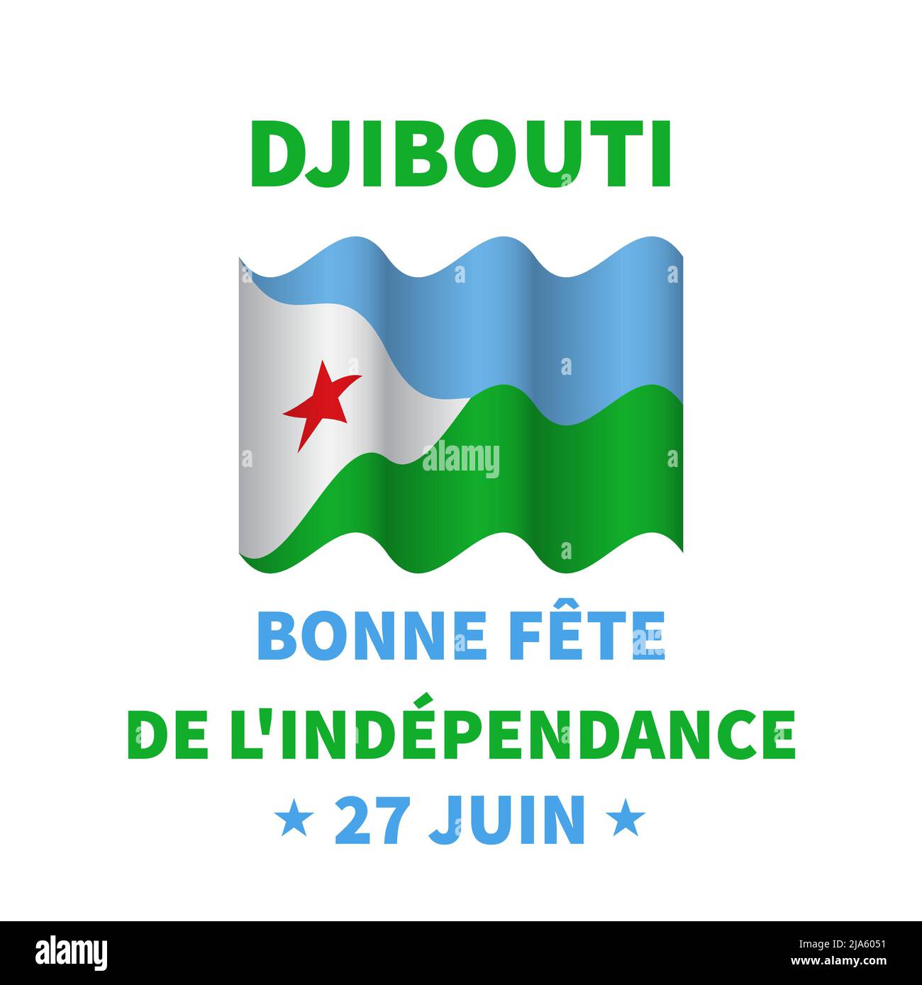 Djibouti Independence Day typography poster in French. National holiday