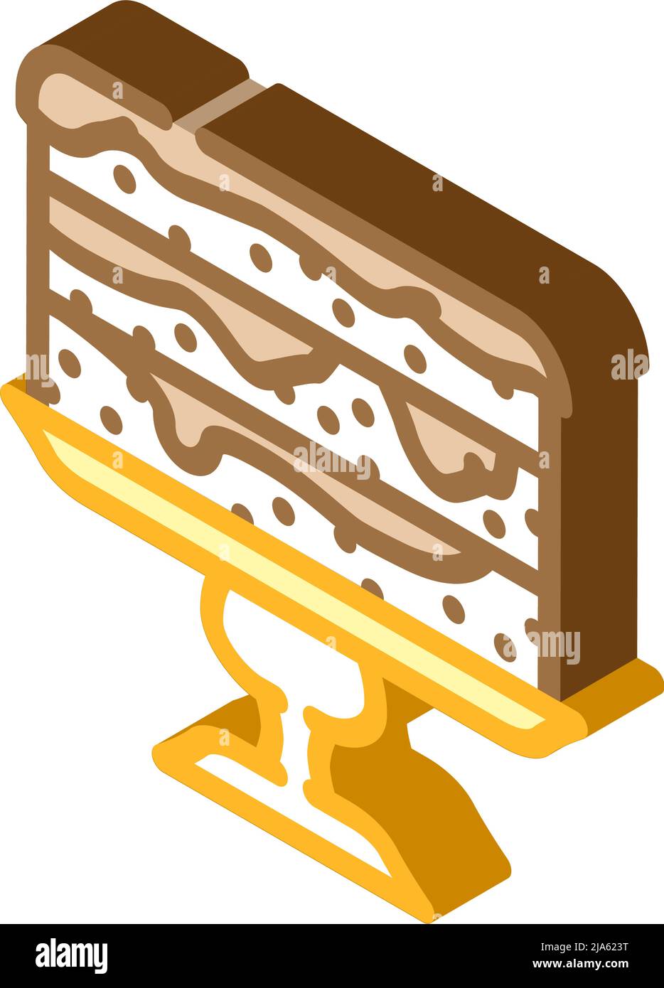cake chocolate isometric icon vector illustration Stock Vector Image ...