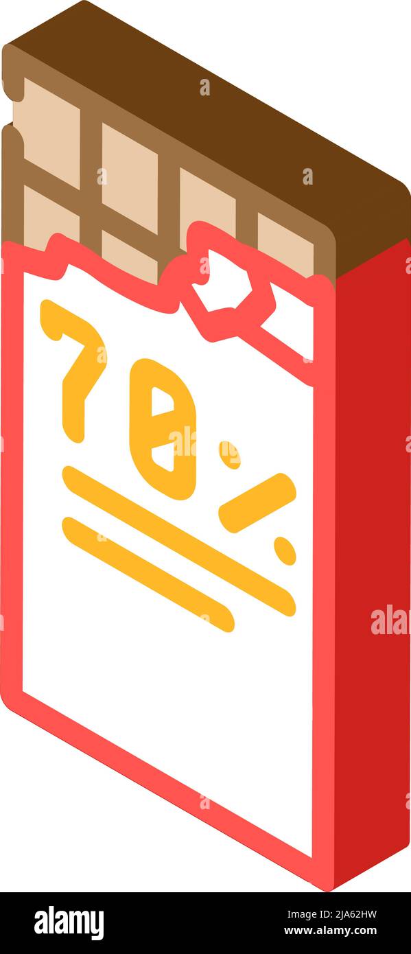 dark chocolate isometric icon vector illustration Stock Vector Image ...