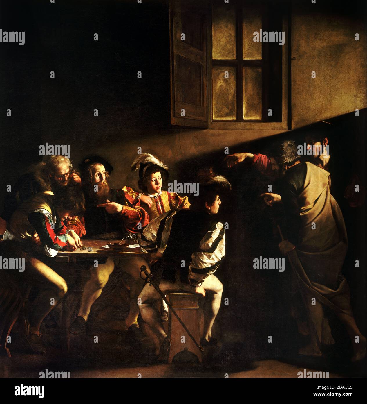 The Calling of St Matthew by Caravaggio Stock Photo