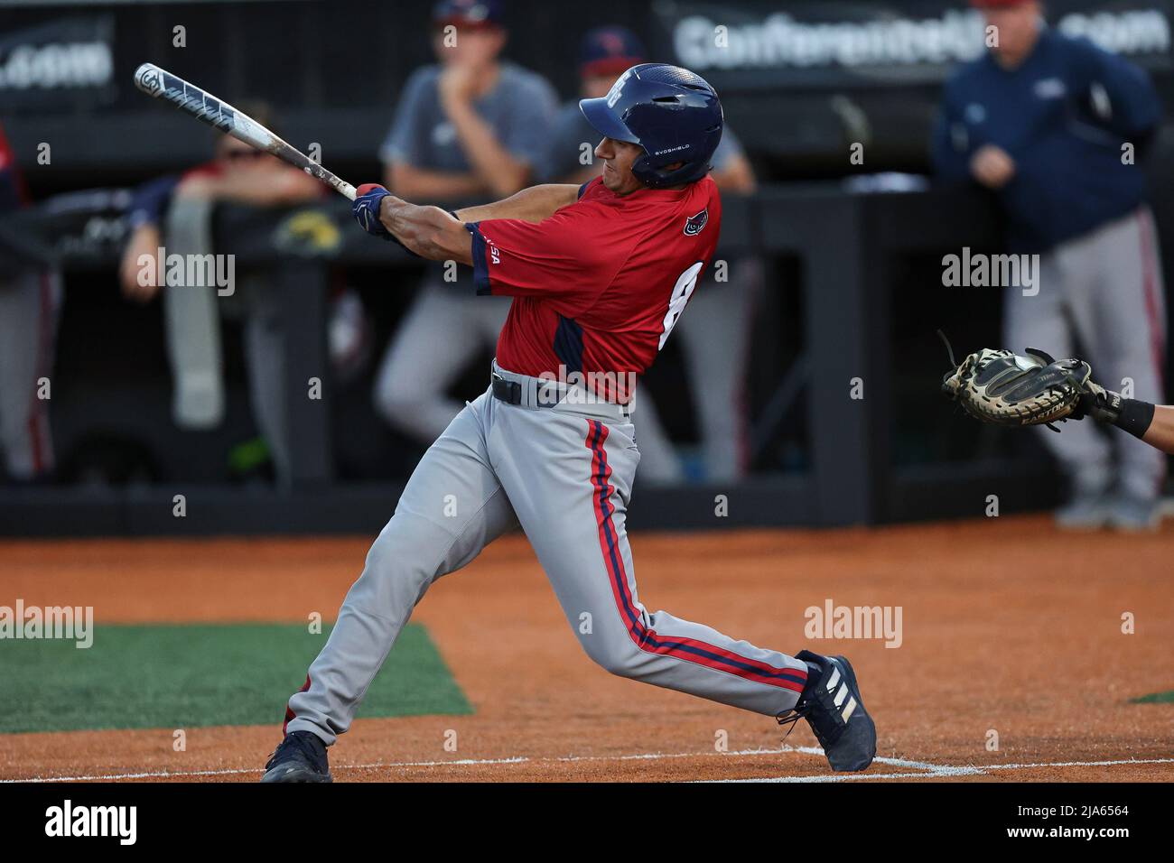 May 27, 2022 Fla. Atlantic outfielder Dylan Goldstein (8) at bat