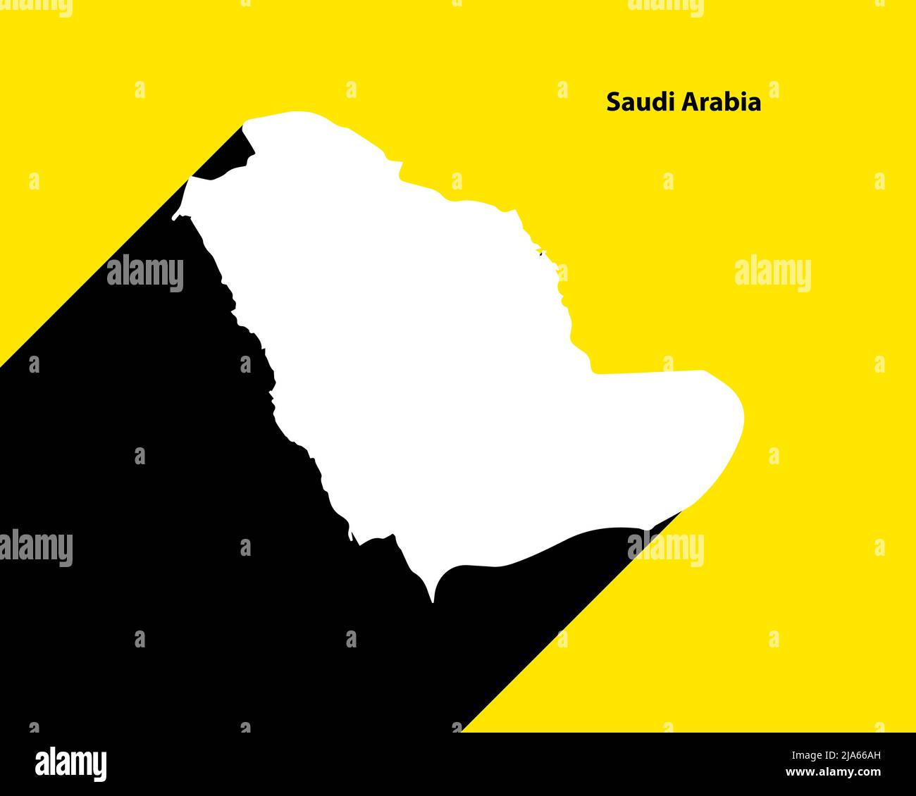 Saudi Arabia Map on retro poster with long shadow. Vintage sign easy to edit, manipulate, resize or colorize. Stock Vector